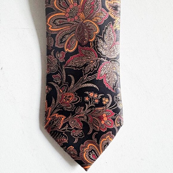 Brioni Silk Paisley Floral Print Men's Neck Tie - Picture 3 of 6